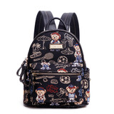 小熊依恋双肩包女时尚布艺小众设计洋气女士户外迷你小背包