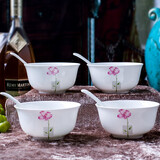 Remec骨瓷花好月圆（碗勺）8件套餐具 骨瓷餐具套装 小套装 饭碗 饭勺