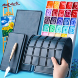 蒙玛特(Mont Marte)颜料盒24格 软盖调色盒水粉绘画调色板美术画画颜料盘套装 便携密封保湿盒2件套SX-ZYPJ-1美术写生