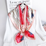 达芬奇密码新品真丝丝巾女桑蚕丝大方巾春秋百搭妈妈款披肩教师节礼物礼盒装 时尚巴黎 粉色