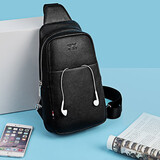 七匹狼男包斜挎包单肩背包真皮胸包头层牛皮休闲包时尚潮男出游通勤挂包 【头层牛皮】经典款