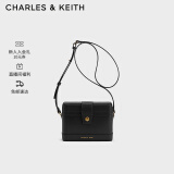 CHARLES&KEITH复古绗缝单肩包斜挎包盒子包包女包女士生日礼物CK2-80701182 CK2-80701295-1Black黑色 S