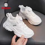 巴布豆（BOBDOG）童鞋男女儿童网面运动鞋2025夏季春秋透气跑步鞋单网鞋中大童鞋子 白色 【双网透气春秋款】 34 码/内长22.0cm