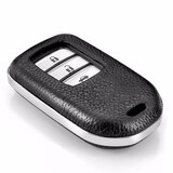 迪加伦 真皮本田钥匙包 21款 十代雅阁思域新CRV思铂睿XRV缤智钥匙套 男士汽车钥匙扣 至尊黑 (单个钥匙壳不含扣) 本田专车专用智能钥匙