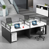 美轩戈办公桌组合现代简约办公家具员工工位职员办公桌屏风组合隔断办公卡位工作位电脑桌椅组合 直台面 单人位不带柜