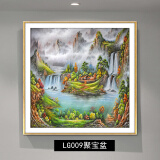 格绿美风景油画客厅玄关装饰画鸿运当头餐厅挂画背景墙壁画聚宝盆山水画 LG009聚宝盆 装好框30X30厘米