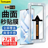 Tensam 适用荣耀80钢化膜荣耀80Pro曲面屏全覆盖防窥膜高清抗蓝光防爆玻璃水凝软膜 荣耀80【曲面秒贴丨自带神器】高清*2片装