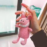 IGNATIUS微笑大牙公仔毛绒背包挂件网红小猪玩偶呲牙公仔钥匙扣包包挂饰女 大牙猪