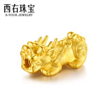 西右珠宝黄金貔貅手链男足金999转运珠手串3D硬金招财皮丘生日礼物 单貔貅（金约0.8g)