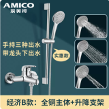 埃美柯 （AMICO）淋浴花洒套装 增压卫浴家用淋雨器全铜龙头可升降花洒 经济B款