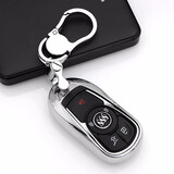 迪加伦别克君越钥匙套君威凯越GL8昂科威 昂科旗微蓝威朗汽车钥匙壳包扣 电光银(钥匙壳+别克车标钥匙扣) 新GL8胖头鱼 新君越 阅朗 昂科威V5专用钥匙壳