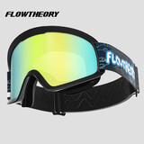 Flow Theory儿童护目滑雪镜双层柱面防雾防紫外线单双板滑雪眼镜男女童 金片小汽车【进口镜片 5-15岁】