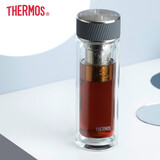膳魔师（THERMOS）双层玻璃杯商务办公高档水杯男士泡茶杯车载水杯茶水分离节日礼物 TCGA-400-D-GY灰色