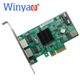 Winyao E576T2-POE PCI-E X4 双口千兆POE网卡 82576图像采集卡