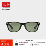 雷朋（RayBan）太阳镜男女款方形徒步旅行者镜框复古舒适墨镜0RB2132F可定制 901L黑色镜框绿色镜片 尺寸55