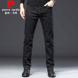 皮尔卡丹（pierre cardin）牛仔裤男修身直筒休闲商务弹力长裤春秋水洗宽松潮流22170黑色 31