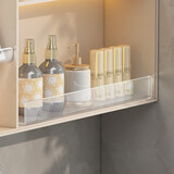 家佰利浴室镜柜内收纳盒亚克力卫生间洗漱台镜柜挡板防掉落化妆品置物架 镜柜L型隔板-40CM【无痕贴安装】