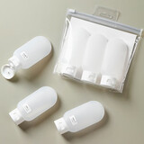 米德恩旅行分装瓶袋套装化妆洗发沐浴露硅胶空瓶子洗面护肤品护手 升级款100ml白色三件套