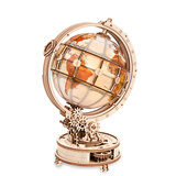 若客（ROKR）【买赠】3D立体拼图木质积木地球仪望远镜手工DIY拼插拼装模型 ST003地球仪视界 天地仪象