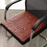 莱维蔻夏天凉席坐垫椅子垫透气夏季办公室电脑汽车沙发麻将竹垫学生理发 咖色牛筋边 40X40cm