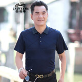 老爷车中年男士夏季冰丝爸爸装短袖t恤男中老年人男装衣服送父亲节礼物 YT22250606藏青色 M (170) 【建议120-135斤】