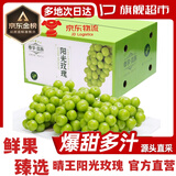 江苏阳光玫瑰葡萄国产晴王无籽香印提子当季新鲜水果中秋节礼盒装 一级果2斤【礼盒装单果10-12克】 坏损包赔