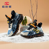 哈比熊童鞋冬季儿童运动鞋男童加绒二棉鞋保暖女童鞋中大童棉鞋AW7778 黑蓝27码