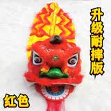 千奇梦儿童舞狮子幼儿园小狮子头塑料耐摔小孩玩具舞狮道具整套醒狮表演 升级版6寸红色+带毛尾巴_适合2-7岁