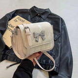 喜梵登 XEFARDER高级感洋气小包包新款蝴蝶结小方包休闲百搭单肩斜挎包小众实用 白色【质量款】