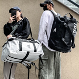 威纳登旅行包男大容量双肩包防泼水斜挎手提休闲运动登山包出差电脑背包 浅灰色【可双肩 斜挎 手提】
