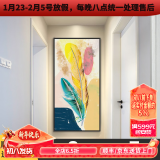 守灯人入户玄关装饰画北欧轻奢艺术玄关画竖版入门ins抽象客厅壁画走廊过道墙壁装饰画 A款 50*100黑框无玻璃+油画布