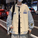至涛美式棒球服外套男2024新款早秋港风宽松春秋潮牌痞帅秋装夹克上衣 T88卡其 XL