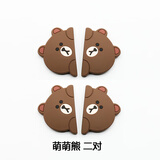 映红 车门防撞贴卡通门边防擦防刮条后视镜保护贴通用型可爱汽车防撞条 呆萌熊 二对