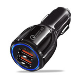 ROMADA车载充电器 小钢炮车载充电器3.0车充双口USB车充车充15w 黑色3.1车充