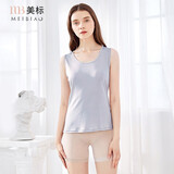 美标商场同款女100%桑蚕丝背心春夏真丝打底可外穿双面修身显瘦基础秋 灰色 L (165/88A)