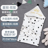比多乐新生婴儿包被初生宝宝抱被用品秋冬季加厚款抱毯双层春夏季包单 皇冠【春夏季双层】 90*90cm