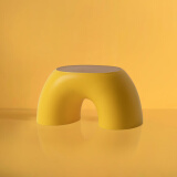 好尔塑料凳子家用加厚小矮凳北欧简约网红创意可爱客厅圆板凳黄色
