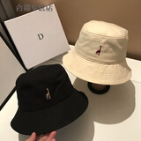 Kim sunja潮牌简约时尚轻奢户外帽子女渔夫帽日系直筒宽檐夏季防晒遮阳帽 米色 可调节