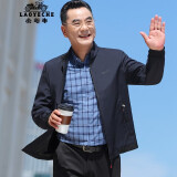 老爷车（LAOYECHE）爸爸装外套男春秋季商务休闲中年男士行政夹克男中老年男秋装上衣 J6292211045藏青色 L (175) 【建议120-135斤】