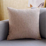 安茹刘朝 素色棉麻加厚正方形靠枕纯色家用沙发靠垫亚麻棉麻大抱枕客厅汽车靠背枕垫可拆洗不掉色 卡其色（素色亚麻） 50*50cm枕套+枕芯