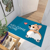 入户门地垫防滑吸水除尘脚垫水晶绒垫子门口龙年团购礼品 柯基 40cm*60cm 1件数 不包边