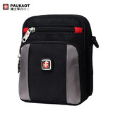 PAUKAOT维士手机包男穿皮带大容量运动腰包运动新款多功能腰挂包 黑搭配灰色