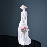 福美林（FUMEILIN） 欧式西洋女摆件客厅玄关书房电视柜酒柜书房装饰陶瓷工艺品礼品 西洋女A款