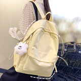 奇中（QiZhong）简约书包女大学生纯色百搭旅行背包日韩小清新初中生高中生双肩包