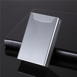 Aifang创意铝合金20支装烟盒潮流防潮抗压DIY定制金属便携盒 银色（软包）