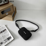 MDNG斜挎包男士2023新款夏季零钱钥匙手机包斜跨小背包迷你单肩女 黑色 