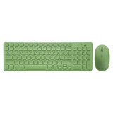 航世（BOW）HW256 无线键盘鼠标套装 办公键鼠套装 超薄便携 防泼溅 电脑键盘 笔记本键盘 复古绿