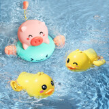 贝昔（beixi）宝宝洗澡玩具儿童沐浴小孩戏水会游泳的小乌龟男女孩婴儿玩水抖音 小猪骑飞鱼+2只小萌鸭