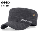 吉普（JEEP）帽子男士棒球帽秋冬加厚保暖羊毛呢鸭舌帽休闲户外舒适平顶帽