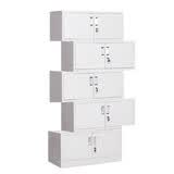 远奥 文件柜办公柜钢制铁皮柜档案柜凭证柜矮柜带锁 分五节文件柜 0.2mm